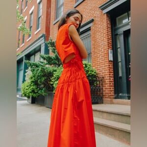 Proenza Schouler White orange red dress